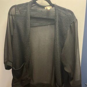 Silence + Noise Black Shall - part fabric/part sheer